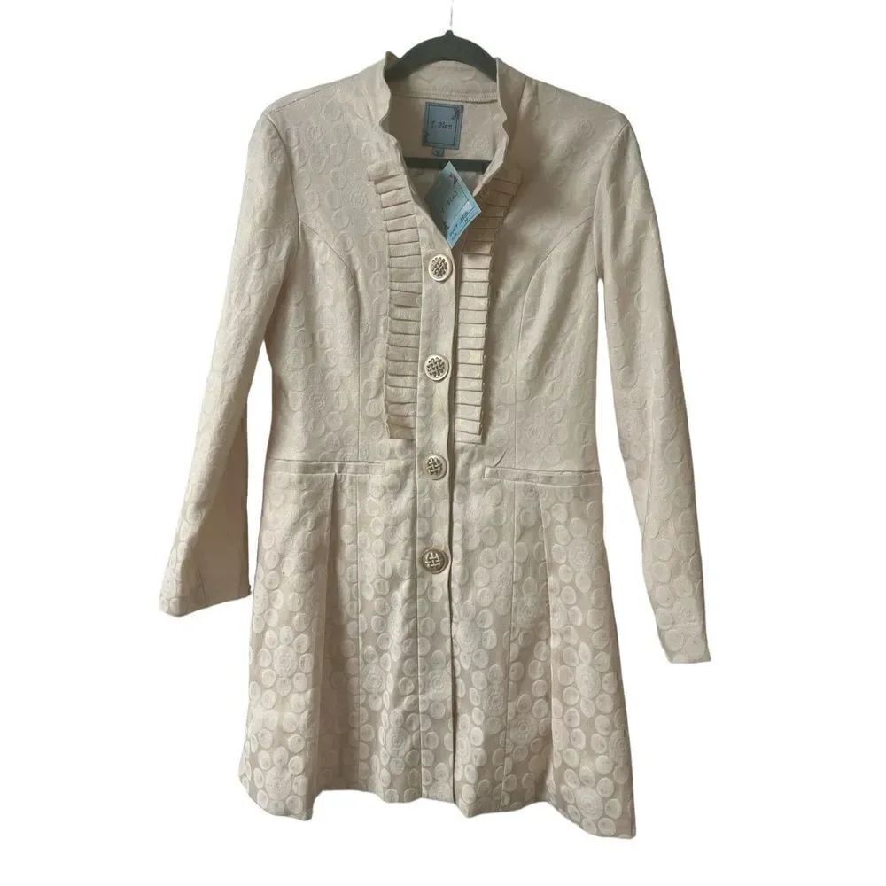 T. Bleu artsy boho jacket iridescent polka dot pattern sz Medium NWT